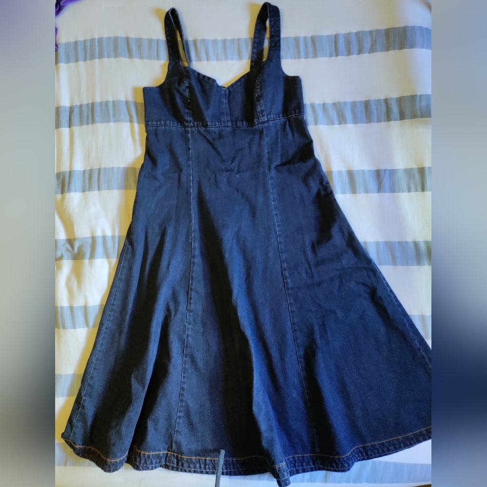 Holding Horses Fit & Flare Denim Midi Dress